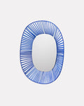 Miroir mural ovale bleu