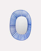 Miroir mural ovale bleu
