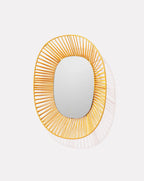 Miroir mural ovale jaune miel