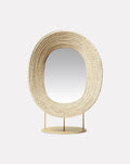 Miroir sur pied naturel brut