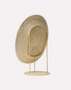 Miroir sur pied naturel brut