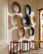 Miroir mural ovale rouge violet