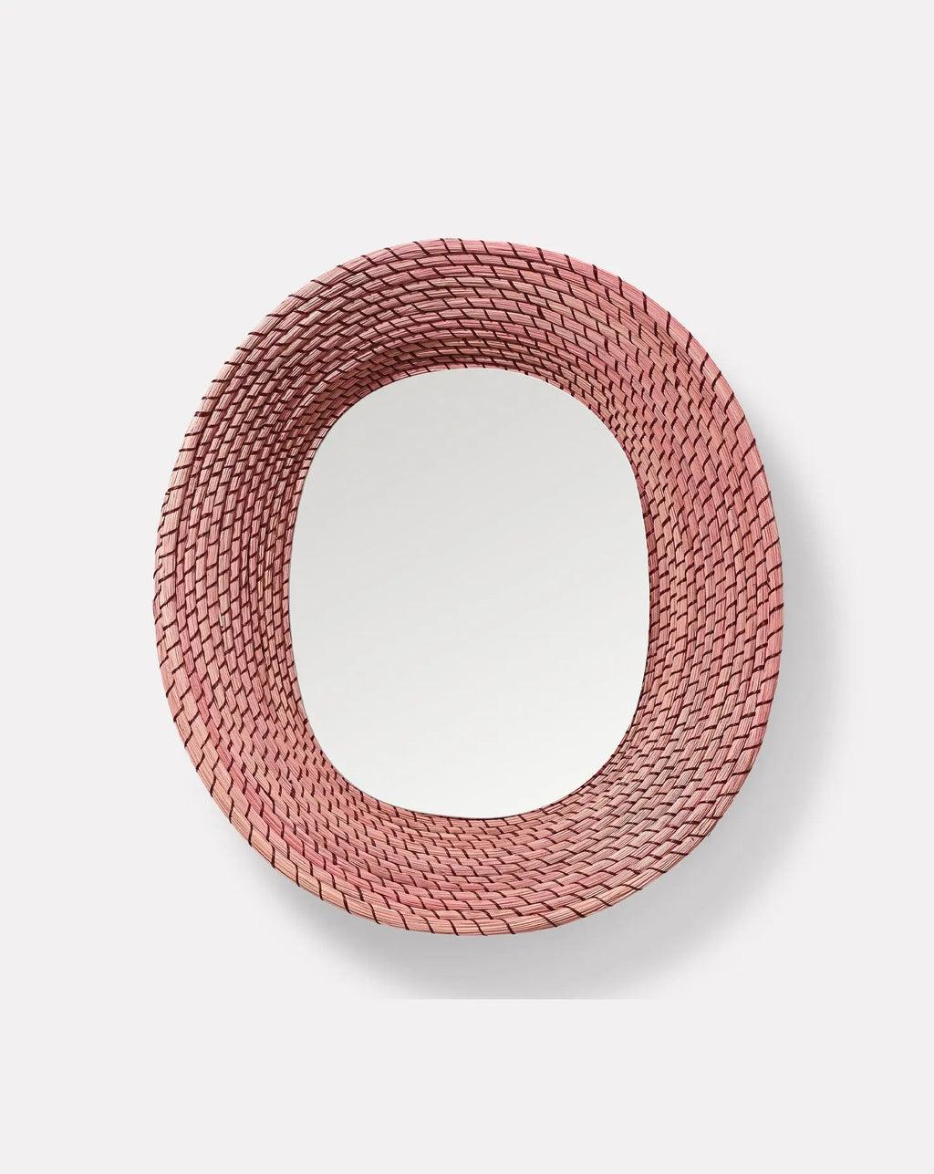 Miroir mural ovale rouge violet