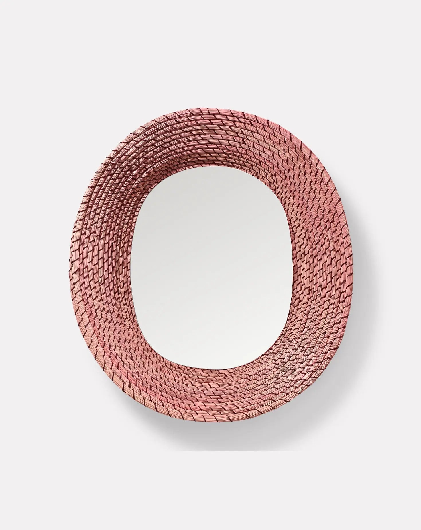 Miroir mural ovale rouge violet