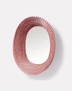 Miroir mural ovale rouge violet