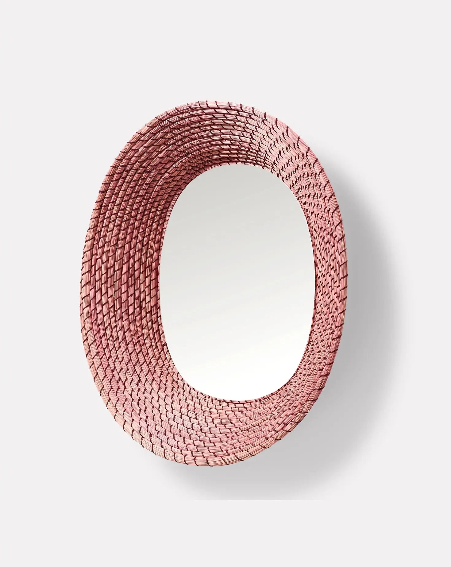 Miroir mural ovale rouge violet